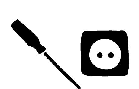 Symbol Schraubenzieher und Steckdose