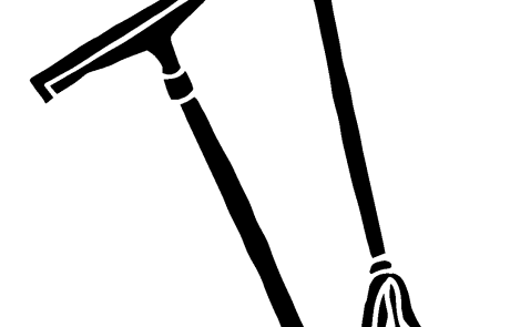 Symbol Abzieher und Mopp