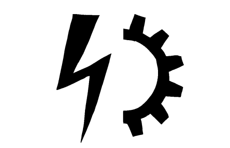 Symbol Elektroblitz und Schraube